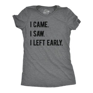 �N���C�W�[�h�b�O T�V���c ���f�B�[�X �g�b�v�X �O���t�B�b�N Crazy Dog T-Shirts Womens Funny T Shirts I Came I Saw I Left Early Sarcastic Graphic Tee for Ladies Dark Heather Grey �O���[