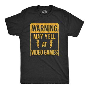�N���C�W�[�h�b�O T�V���c ���f�B�[�X �g�b�v�X �O���t�B�b�N Crazy Dog T-Shirts Mens Warning Mayell At Video Games T Shirt Funny Nerdy Rage Quit Novelty Graphic Tee Heather Black �u���b�N
