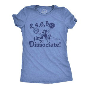 �N���C�W�[�h�b�O T�V���c ���f�B�[�X �g�b�v�X Crazy Dog T-Shirts Womens 2 4 6 8 Time to Dissociate T Shirt Funny Anti Social Cheerleader Song Joke Tee for Ladies Light Heather Blue �w�U�[