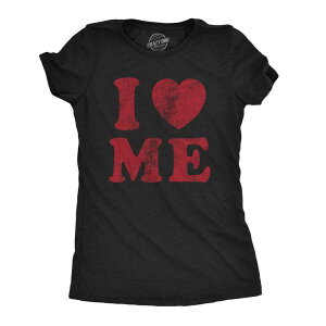 �N���C�W�[�h�b�O T�V���c ���f�B�[�X �g�b�v�X Crazy Dog T-Shirts Womens I Love Me T Shirt Funny Inspirational Motivational Heartee Heather Black �u���b�N