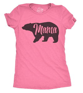 �N���C�W�[�h�b�O T�V���c ���f�B�[�X �g�b�v�X Crazy Dog T-Shirts Womens Mama Bear T shirt Cute Funny Best Mom of Boys Girls Cool Mothers Day Tee Heather Pink �w�U�[