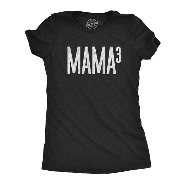 クレイジードッグ Tシャツ レディース トップス Crazy Dog T-Shirts Womens Mama Cubed T Shirt Funny Math Nerdy Mother's Day Cutee for Mom Of Three Heather Black ブラック