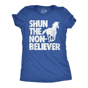 �N���C�W�[�h�b�O T�V���c ���f�B�[�X �g�b�v�X �O���t�B�b�N Crazy Dog T-Shirts Womens Funny T Shirtshun The Non Believer Sarcastic Unicorn Graphic Novelty Tee for Ladies Heatheroyal �w�U�[