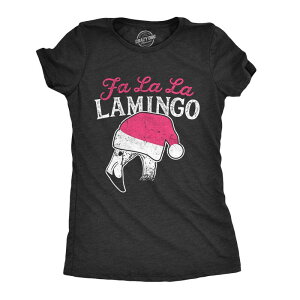 �N���C�W�[�h�b�O T�V���c ���f�B�[�X �g�b�v�X Crazy Dog T-Shirts Womens Fa Lamingo T Shirt Funny Christmasanta Hat Flamingo Tee Heather Black �u���b�N