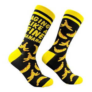 �N���C�W�[�h�b�O T�V���c ���f�B�[�X �A���_�[�E�F�A �C�� �O���t�B�b�N Crazy Dog T-Shirts Aging Like A Fine Banana Socks Funny Sarcastic Food Graphic Novelty Footwear For Men Multi �}���`�J���[