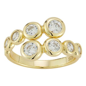 Sunkissed Sterling ���f�B�[�X �A�N�Z�T���[ �����O Sunkissed Sterling Silver Cubic Zirconia Bypass Rin gold Tone �S�[���h