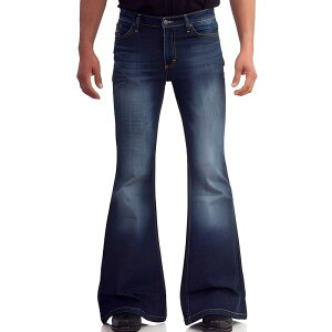 ���K���e�C���[ �����Y �{�g���X �f�j���p���c �W�[���Y MegaRetailer Bell Bottom Disco Jeans Men Blue �u���[