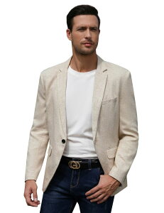 �G���[�g�`���C�X �����Y �A�E�^�[ �W���P�b�g�E�u���]�� �u���U�[ Elitechoice Men's Long Sleeve One Button Smallapel Casual Blazer Light Khaki �J�[�L