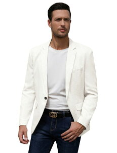 �G���[�g�`���C�X �����Y �A�E�^�[ �W���P�b�g�E�u���]�� �u���U�[ Elitechoice Men's Long Sleeve One Button Smallapel Casual Blazer White �z���C�g