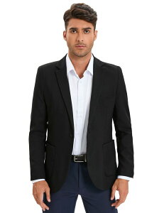 �G���[�g�`���C�X �����Y �A�E�^�[ �W���P�b�g�E�u���]�� V�l�b�N �R�[�g �u���U�[ Elitechoice Men's V Neck Long Sleeve One Button Blazer Suit Jacket Coat Black �u���b�N