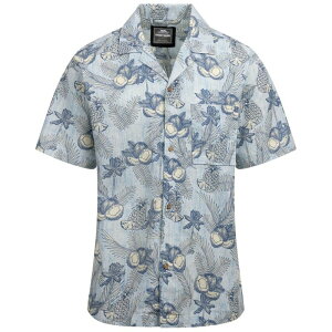 �g���X�p�X �����Y �g�b�v�X T�V���c �v�����g Trespass Mens Hart Printed Casual Shirt Blue Haze �u���[