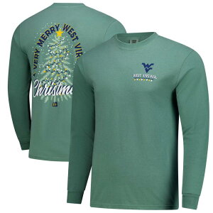 �C���[�W���� �����Y �g�b�v�X T�V���c Image One Men's Green West Virginia Mountaineers Comfort Colors Merry Christmas Tree Long Sleeve T-Shirt Wvu Green �O���[��