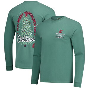 �C���[�W���� �����Y �g�b�v�X T�V���c Image One Men's Green Washington State Cougars Comfort Colors Merry Christmas Tree Long Sleeve T-Shirt Wsc Green �O���[��