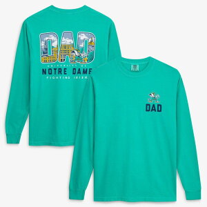 �C���[�W���� �����Y �g�b�v�X T�V���c Image One Men's Greenotre Dame Fighting Irish Father's Day Campus Drawing Long Sleeve T-Shirt Ntd Green �O���[��