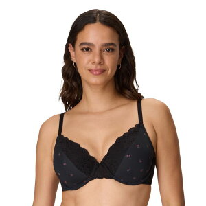 ���C�f���t�H�[�� ���f�B�[�X �A���_�[�E�F�A �u���W���[ T�V���c Maidenform Comfort Devotion Full Coverage Underwire T-Shirt Bra with Convertible Straps 09404 Black Rosebud Print �u���b�N