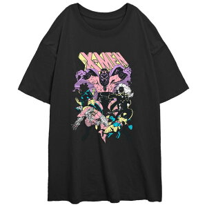 yz }[x fB[X TVc gbvX Juniors' X-Men Magneto Controls Oversized Graphic Tee Black