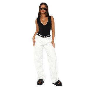 �R�W���C�� ���f�B�[�X �{�g���X �f�j���p���c �X�g���[�g �W�[���Y Kojooin Women'stretchy Mid-Rise Straight Leg Jeans Casual Washed Boyfriend Fit Denim Pants White �z���C�g