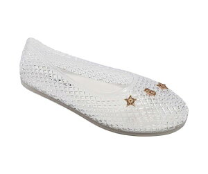 �x�x ���f�B�[�X �V���[�Y �T���_�� bebe Womens Jelly Flats with Charmslip On Lightweight Shoes No Color