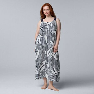 ���F���E�H�� ���f�B�[�X �A���_�[�E�F�A �i�C�g�E�F�A �v���X�T�C�Y �}�L�V Plusize Simply Vera Wang Woven Maxi Chemise Nightgown White Floral �z���C�g