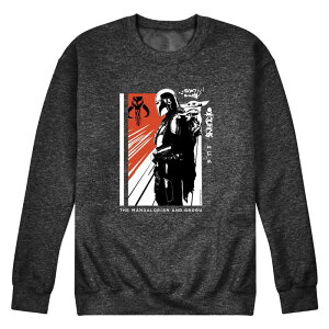 �A�j���L�����N�^�[ �����Y �g�b�v�X T�V���c �X�E�F�b�g �t���[�X Licensed Character Men's The Mandalorian & Grogu Fleece Sweatshirt Heather Charcoal �`���R�[��