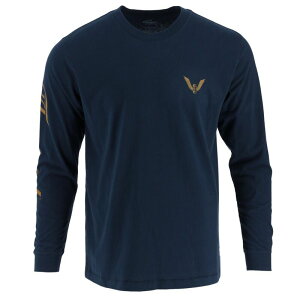 �\���O�b�h �����Y �g�b�v�X T�V���c ���S �q�[�� Men's Thorogood Workwear Wheel Script Logo Long Sleeve T-Shirt Pageant Blue �u���[