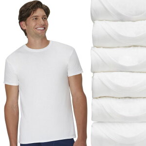 �w�C���Y �����Y �g�b�v�X �V���c �N���[�l�b�N Men's Hanes Ultimate 5+1 Bonus Pack ComfortSoft Wicking Crewneck T-Shirt Undershirts White �z���C�g