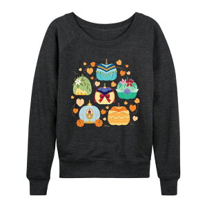 �A�j���L�����N�^�[ ���f�B�[�X �g�b�v�X T�V���c �p�C�� Licensed Character Women's Disney Princess Halloween Pumpkin Grid French Terry Long Sleeve Tee Heather Charcoal �`���R�[��