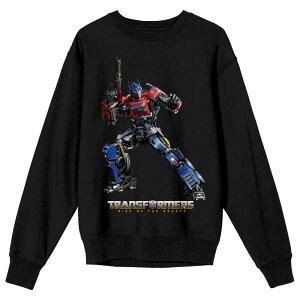 �A�j���L�����N�^�[ �����Y �g�b�v�X T�V���c �X�E�F�b�g Licensed Character Men's Transformers Rise Of Beasts Optimus Prime Sweatshirt Black �u���b�N