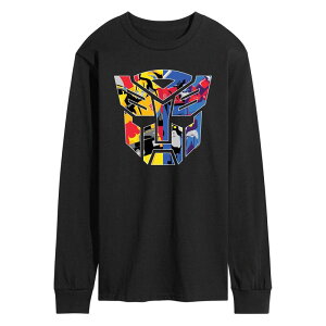 �A�j���L�����N�^�[ �����Y �g�b�v�X T�V���c ���S �O���t�B�b�N Licensed Character Men's Transformers Logo Long Sleeve Graphic Tee Black �u���b�N