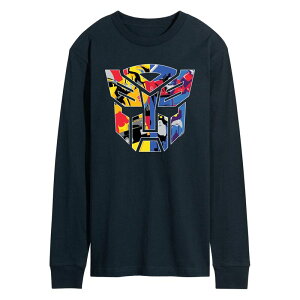 �A�j���L�����N�^�[ �����Y �g�b�v�X T�V���c ���S �O���t�B�b�N Licensed Character Men's Transformers Logo Long Sleeve Graphic Tee Navy �l�C�r�[