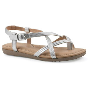 �N���t�o�C�z���C�g�}�E���e�� ���f�B�[�X �V���[�Y �T���_�� Cliffs by White Mountain Frania Women'strappy Flat Sandal silver Metallic �V���o�[