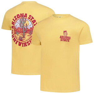 �C���[�W���� �����Y �g�b�v�X T�V���c �L���b�v �P�[�v Image One Men's Gold Arizona State Sun Devils Comfort Colors Thick Lined Landscape T-Shirt Asu Gold �S�[���h