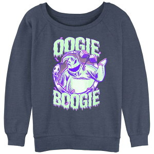 �f�B�Y�j�[ ���f�B�[�X �g�b�v�X T�V���c �p�C�� �O���t�B�b�N Disney's The Nightmare Before Christmas Oogie Boogie Juniors' Graphic Slouchy Terry Blue Heather �w�U�[