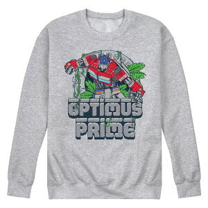 �A�j���L�����N�^�[ �����Y �g�b�v�X T�V���c �X�E�F�b�g �t���[�X Licensed Character Men's Transformers Optimus Prime Fleece Sweatshirt Gray �O���[