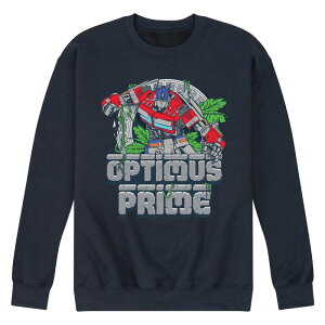 �A�j���L�����N�^�[ �����Y �g�b�v�X T�V���c �X�E�F�b�g �t���[�X Licensed Character Men's Transformers Optimus Prime Fleece Sweatshirt Navy �l�C�r�[