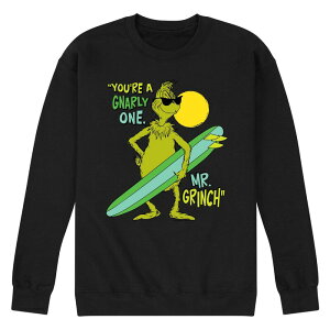 �A�j���L�����N�^�[ �����Y �g�b�v�X T�V���c �X�E�F�b�g �t���[�X Licensed Character Men's Dr. Seuss The Grinch You're A Gnarly One Fleece Sweatshirt Black �u���b�N