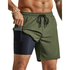 �N�[�t�@���f�B �����Y �{�g���X �n�[�t�p���c�E�V���[�c �V���[�g�p���c COOFANDY Menswim Shorts Funny Swim Trunks Board Shorts 4 Pocketswimwear Drawstring Stretch Army Green �O���[��
