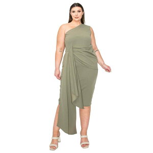 ���u�h ���f�B�[�X �g�b�v�X �����s�[�X �h���[�v L I V D Esme Front Draped Sash Dress Dk Sage �Z�[�W
