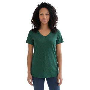 ���A�}���Y ���f�B�[�X �g�b�v�X T�V���c V�l�b�N �v���X�T�C�Y �R�b�g�� Roaman's Women's Plusize Cotton Ultimate V-Neck Teemerald Green Painted �O���[��