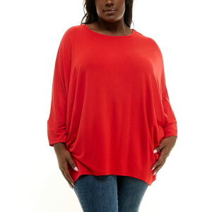 �j�i���I�i���h ���f�B�[�X �g�b�v�X T�V���c �v���X�T�C�Y Plusize Nina Leonard Boat Neck Dolman Sleeve Tunicandy Apple