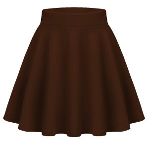 �W�[�O�[ ���f�B�[�X �{�g���X�J�[�g �n�C�E�G�X�g �v���[�c �~�j Zeagoo Women's High Waist Pleated Mini Skirt Stretchy Fla red Skirt for Casual Daily Wear Brown �u���E��