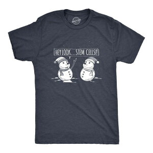 �N���C�W�[�h�b�O T�V���c �����Y �g�b�v�X Crazy Dog T-Shirts Mensnowmen Hey Look Stem Cells T Shirt Funny Winter Christmasarcastic Tee Heather Navy �w�U�[