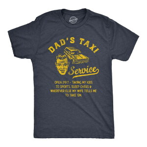 �N���C�W�[�h�b�O T�V���c �����Y �g�b�v�X Crazy Dog T-Shirts Mens Dads Taxi Service T Shirt Funny Fathers Day Cab Rides Joke Tee for Guys Heather Navy �w�U�[