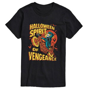 �A�j���L�����N�^�[ �����Y �g�b�v�X T�V���c �g�[�� �O���t�B�b�N Licensed Character Big & Tall Marvel Ghost Rider Halloween Spirit of Vengeance Graphic Tee Black �u���b�N
