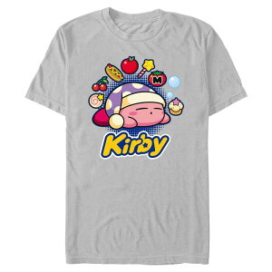 �A�j���L�����N�^�[ �����Y �g�b�v�X T�V���c �O���t�B�b�N Licensed Character Men's Kirby Dreaming Ofood Graphic Tee Silver �V���o�[