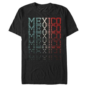 �A�j���L�����N�^�[ �����Y �g�b�v�X T�V���c �O���t�B�b�N Licensed Character Men's Mexico Fading Text Effect Graphic Tee Black �u���b�N
