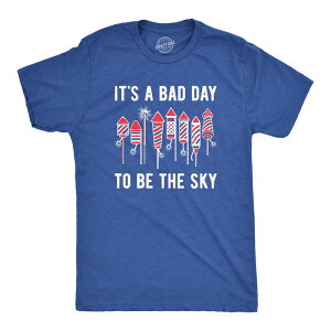 �N���C�W�[�h�b�O T�V���c �����Y �g�b�v�X Crazy Dog T-Shirts Mens Its A Baday to Be The Sky T Shirt Funny Fourth Of July Fireworks Explosion Tee for Guys Heatheroyal �w�U�[