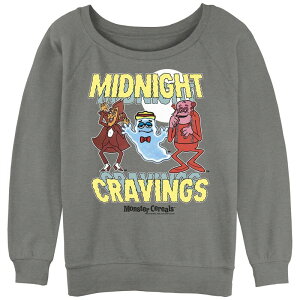 �A�j���L�����N�^�[ ���f�B�[�X �g�b�v�X T�V���c �p�C�� �O���t�B�b�N Licensed Character Juniors' Monster Cereals Midnight Cravingslouchy Terry Graphic Pullover Gray Heather �O���[