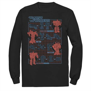 �A�j���L�����N�^�[ �����Y �g�b�v�X T�V���c �g�[�� �O���t�B�b�N Licensed Character Big & Tall Transformers How To Transform Schematic Graphic Tee Black �u���b�N