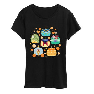 �f�B�Y�j�[ ���f�B�[�X �g�b�v�X T�V���c �O���t�B�b�N Women's Disney Princess Halloween Pumpkin Grid Graphic Tee Black �u���b�N